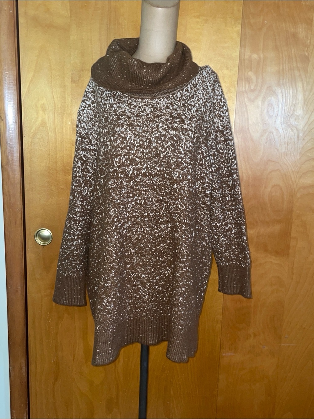 MarlaWynne Brown Speckle Cowlneck Sweater Tunic